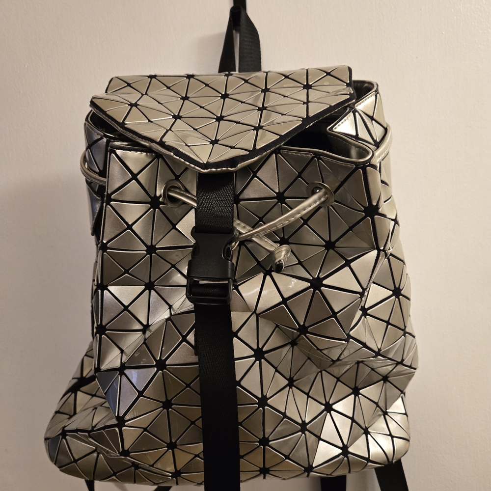 Sondra Roberts Squared Geometric Silver Backpack